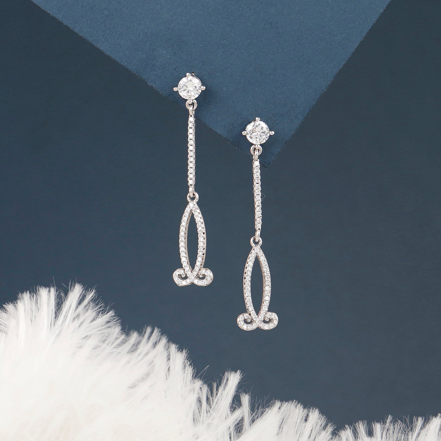 Aurora Twist Elegant Silver Drop Earrings
