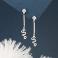 Lucky Number Silver Dangle Earrings for Women