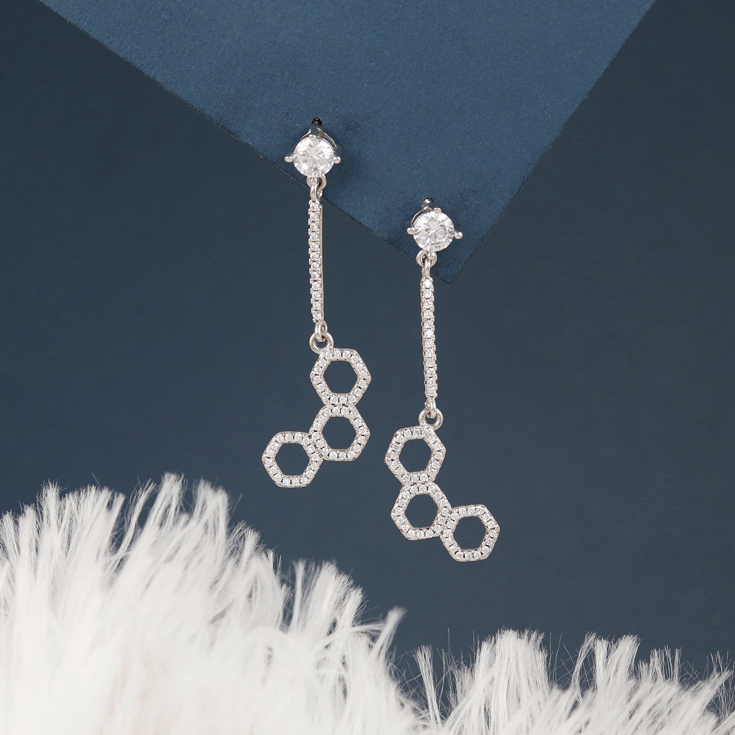 Silver Moonbeam Elegance CZ Silver Earrings