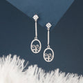 925 Silver Ornate Scrollwork Oval Dangle