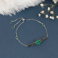 Emerald Clover Silver Bracelet