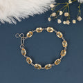 Citrine Midnight Blossom Silver Bracelet