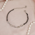 Cubic Zirconia Marquise Cut Silver Hand Mangalsutra