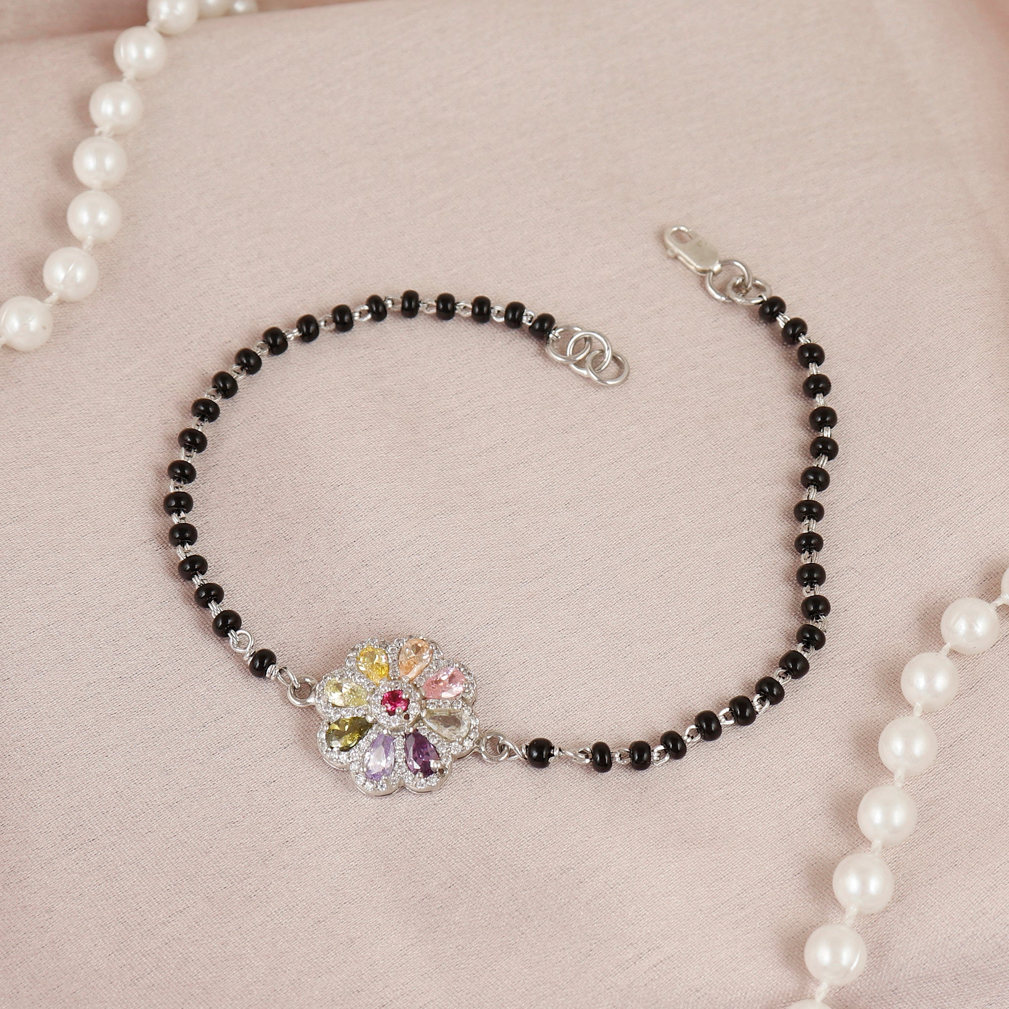 Delicate Blooms Cubic Zirconia Hand Mangalsutra