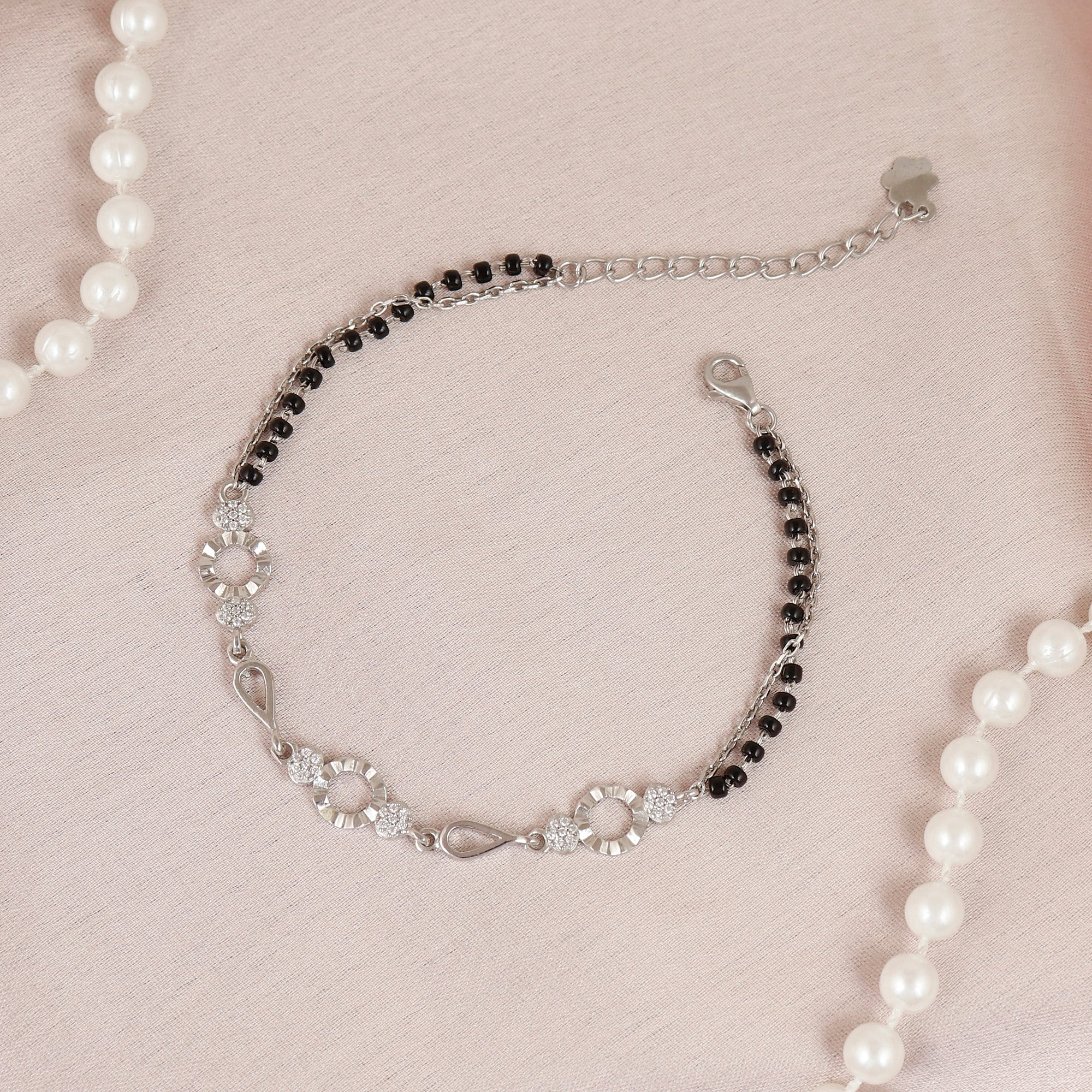 Minimalist Geometric Wrist Silver Mangalsutra