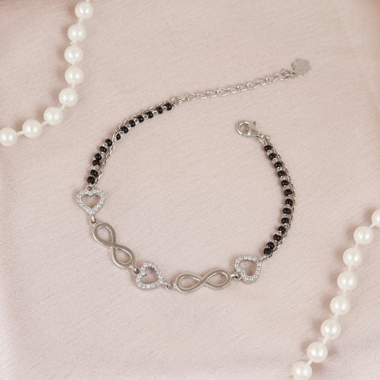 Heart Infinity Silver Bracelet Mangalsutra
