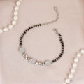 Contemporary Silver CZ Pebble Charm Mangalsutra