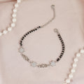 Adjustable Silver Star and Flower Charm Mangalsutra Bracelet