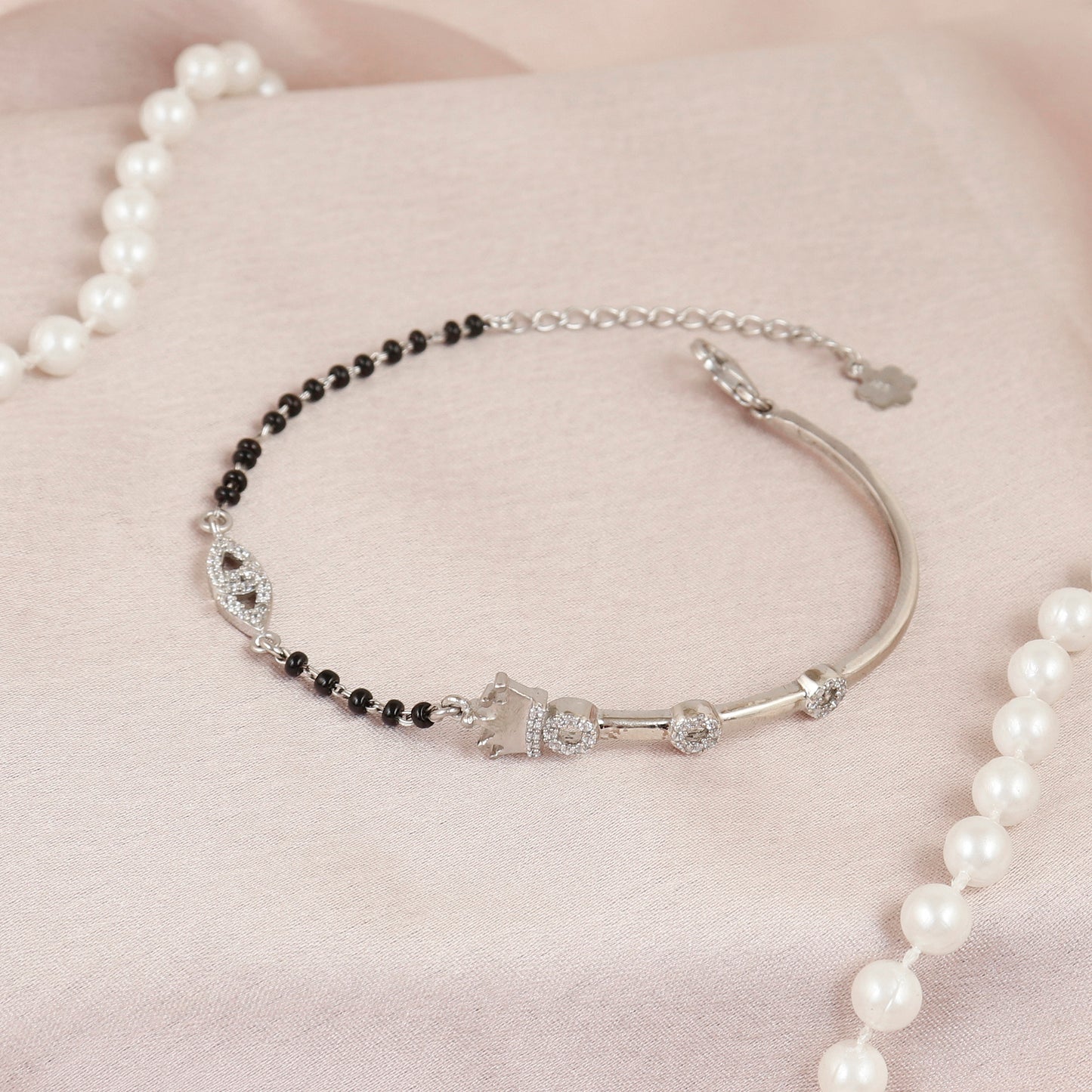 Sterling Silver Sovereign Diadem Half-Bangle Hand Mangalsutra