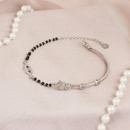 Sterling Silver Sovereign Diadem Half-Bangle Hand Mangalsutra