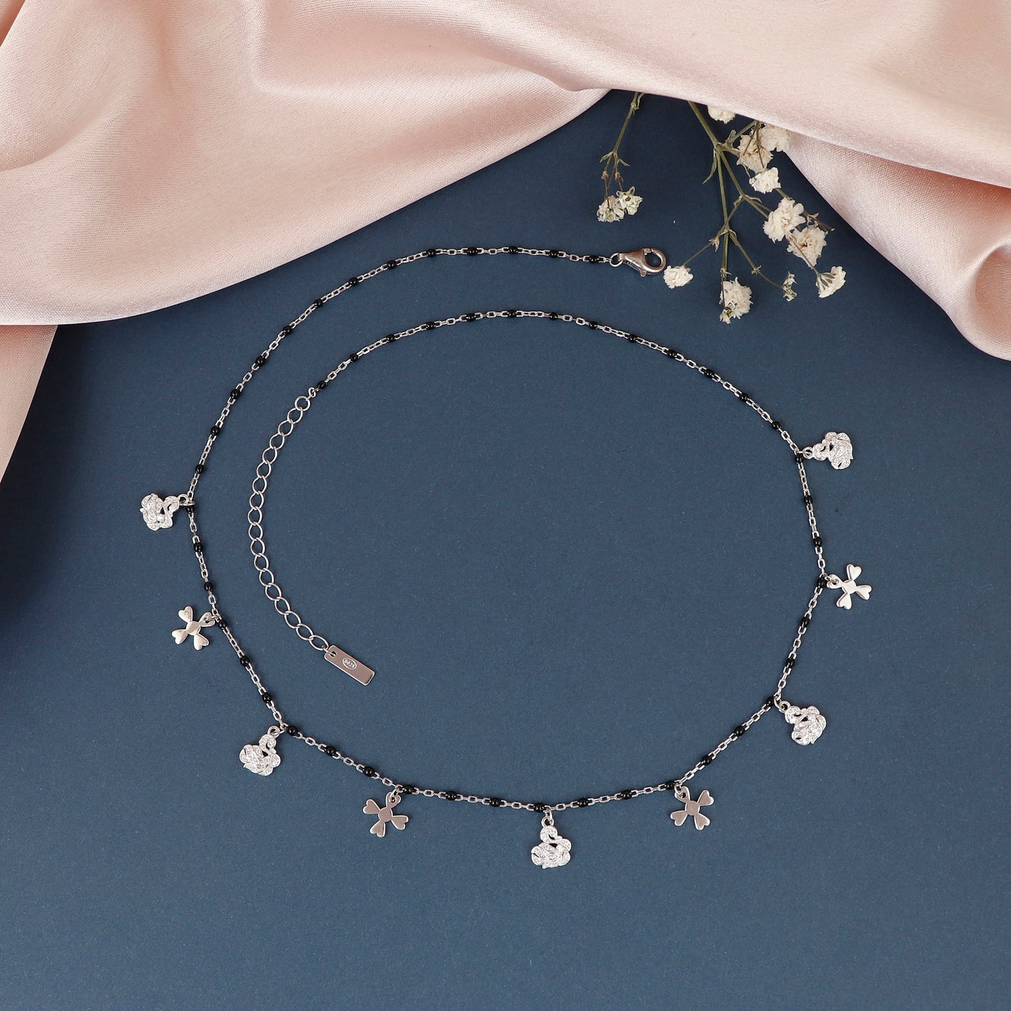 Swans Crosses Silver Mangalsutra