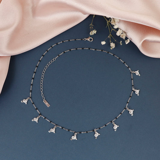 A Initial Silver Mangalsutra