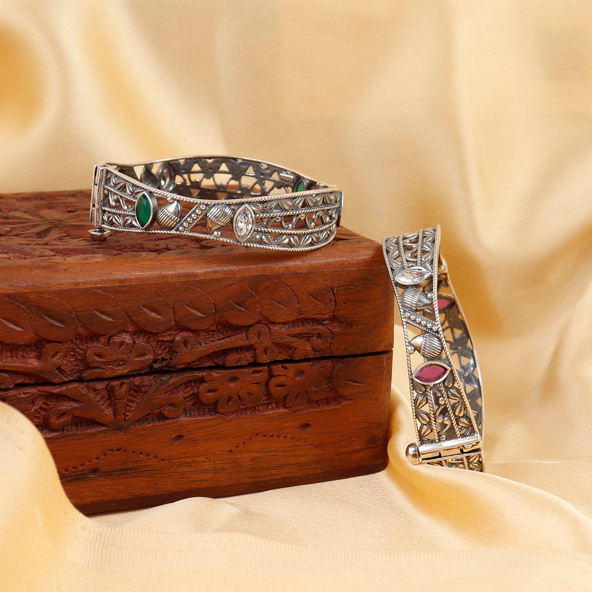 Oxidized Elegant Silver Bangle