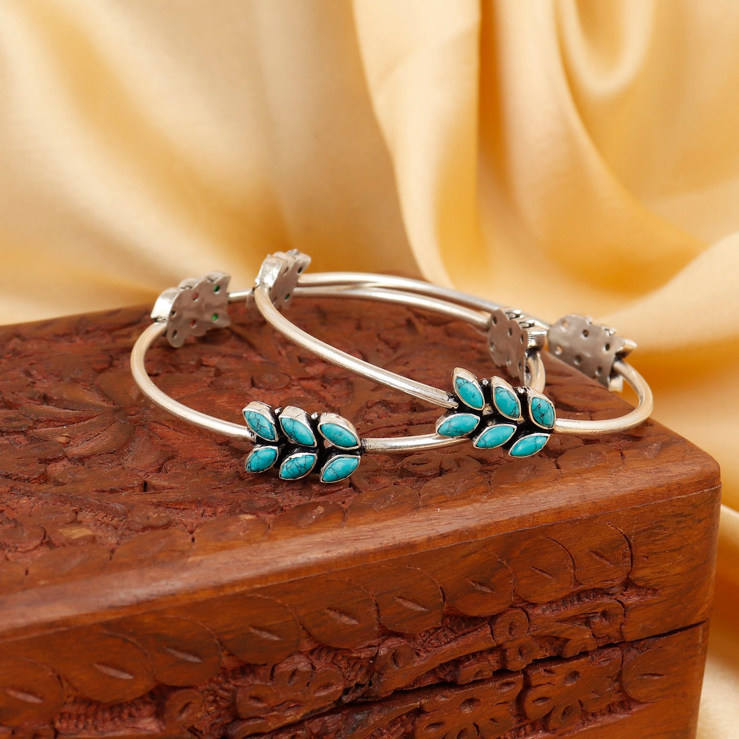 Elegant Marquise Dailywear Silver Bangle
