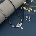 Elegant 925 Silver Asymmetric V-Shape Mangalsutra