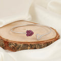Twin Hearts Silver Kada