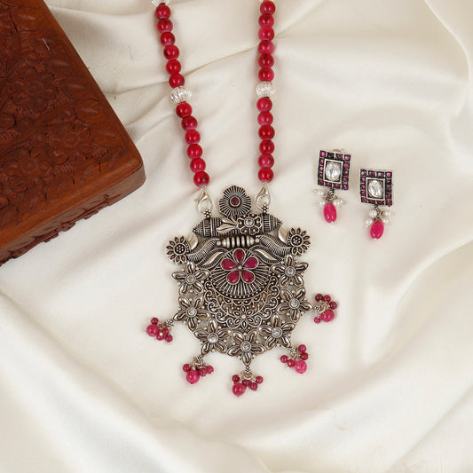 Rani Padmavati Jharokha Silver Necklace For Festivals