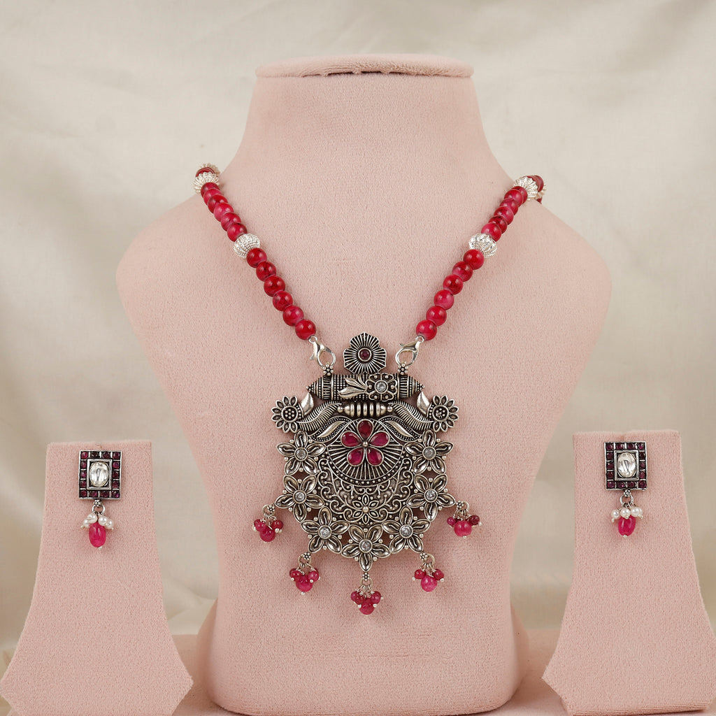 Rani Padmavati Jharokha Silver Necklace For Festivals