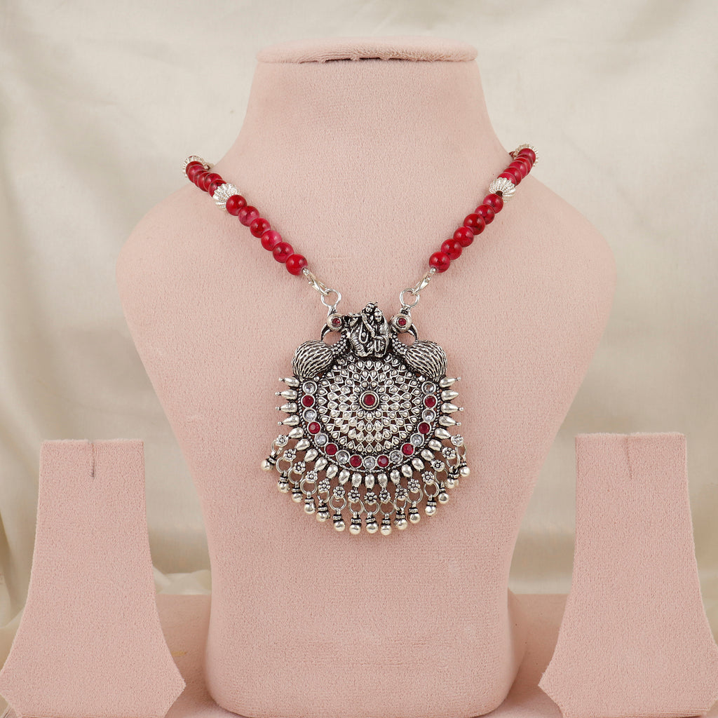 925 Silver Oxidized Madhav Leela Statement