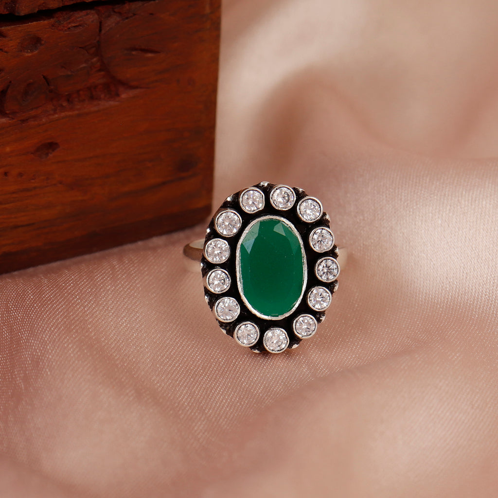 Jadau Cocktail Silver Ring