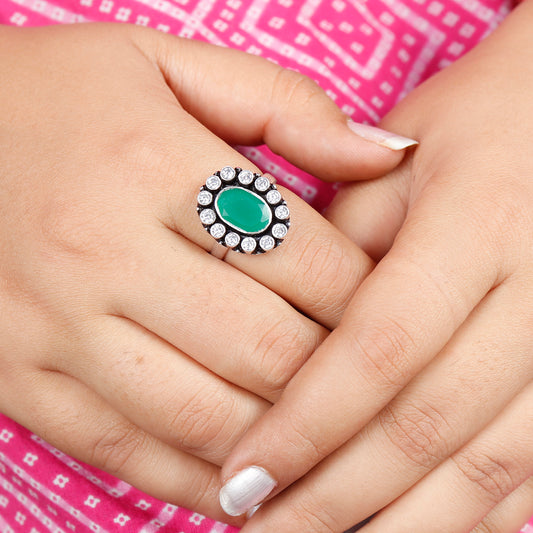 Jadau Cocktail Silver Ring