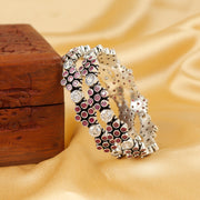 Round Stone Flower Single Bangle