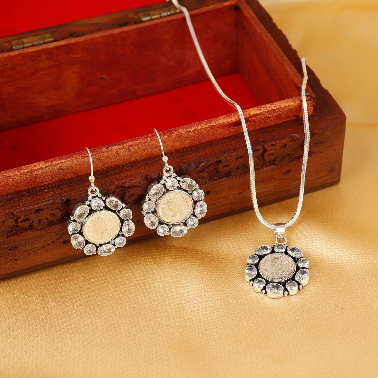 Imperial Glow Silver Coin Necklace