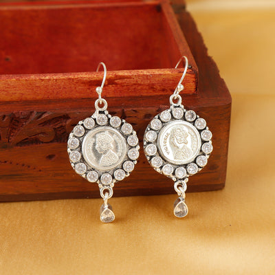 Empire Echo Silver Coin Earrings