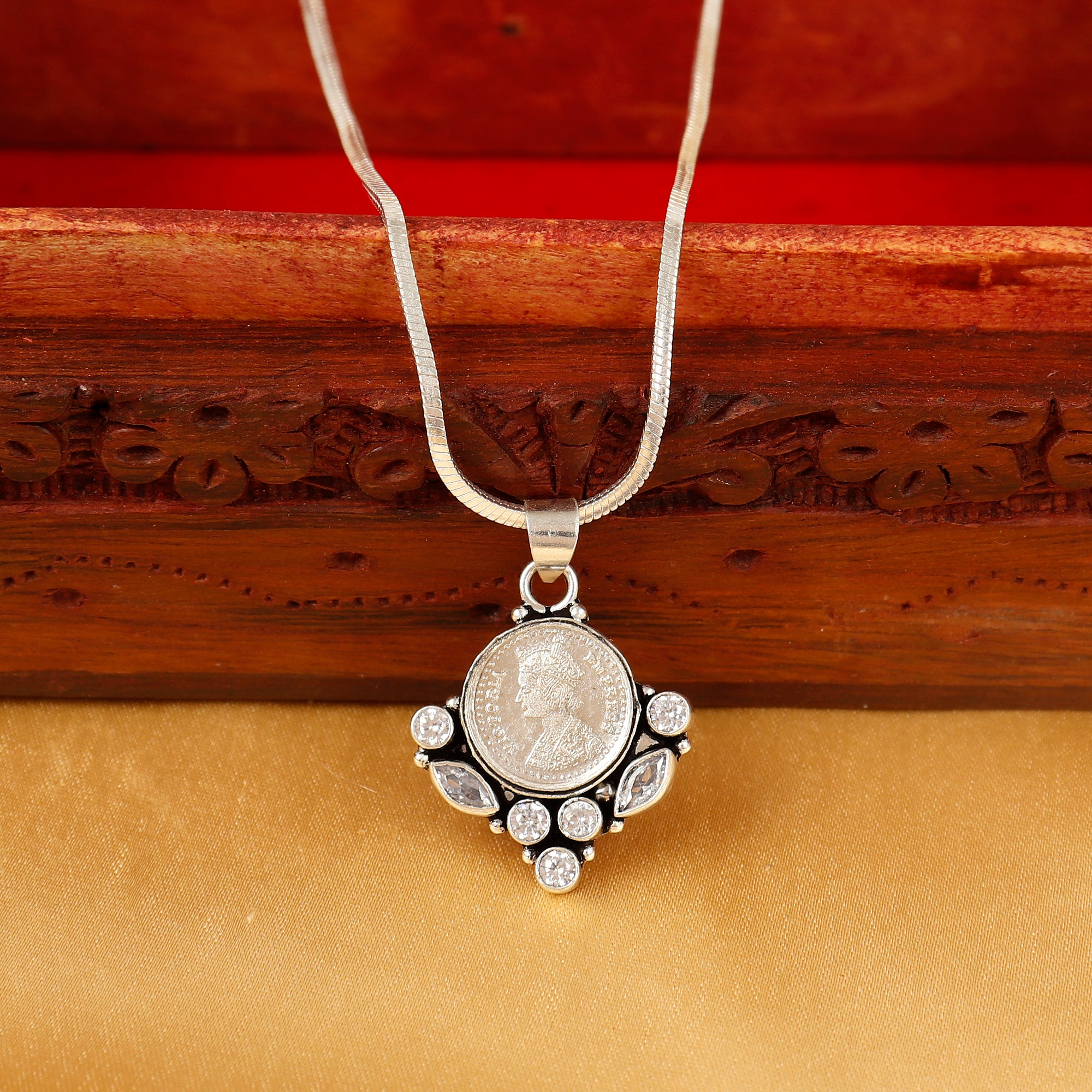 Vintage Whisper Coin Pendant