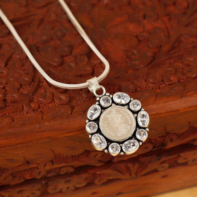Crowned Grace Silver Coin Pendant