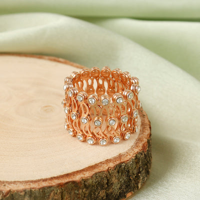 Rose Gold Silver Ring Bracelet