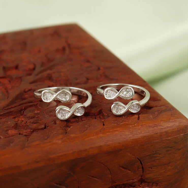 Silver Infinity Toe Ring