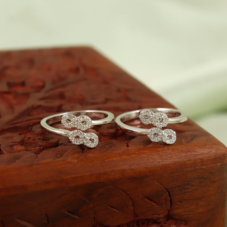 Silver Infinity Toe Ring