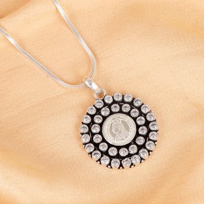 Sparkling Silver Coin Heritage Silver Pendant