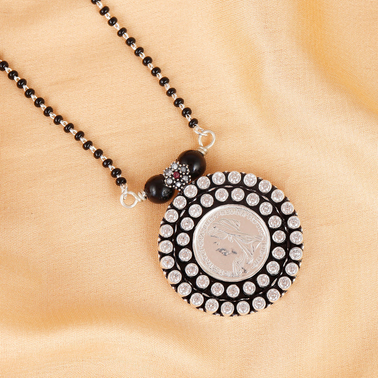 Queen’s Blessing Silver Coin Mangalsutra