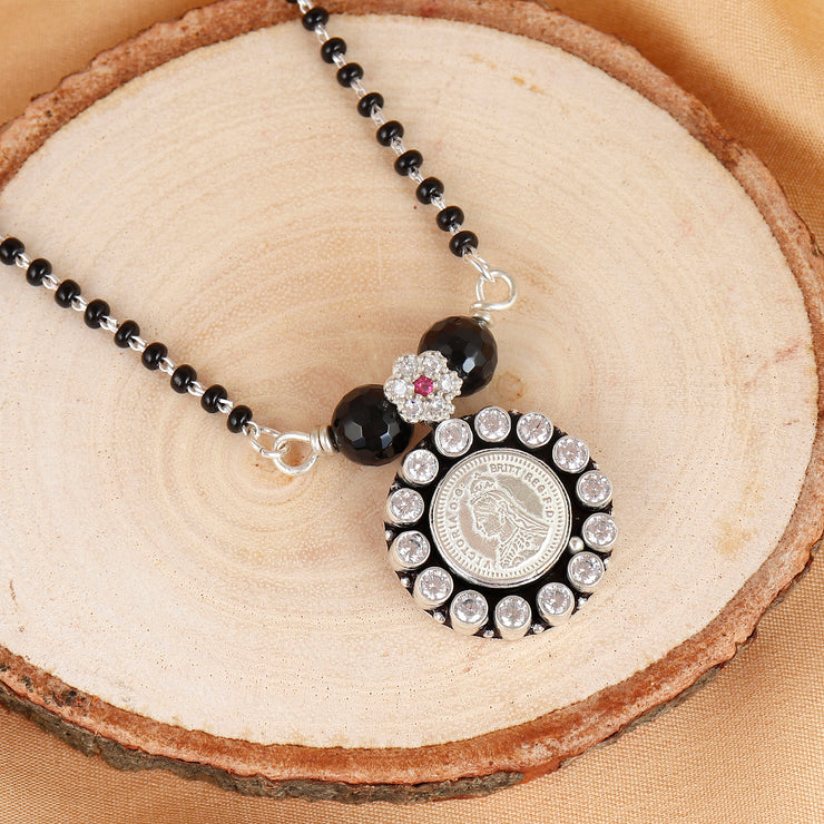 92.5 Silver Coin Mangalsutra for Women
