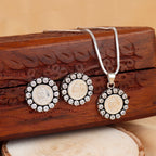 925 Silver Coin Studded Heritage Queen Necklace
