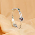 Classic Floral Pure Silver Bangle