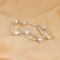 Moonlight Pearl Shine Silver Bangle