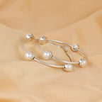 Moonlight Pearl Shine Silver Bangle