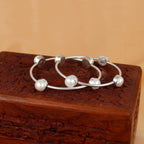 Moonlight Pearl Shine Silver Bangle