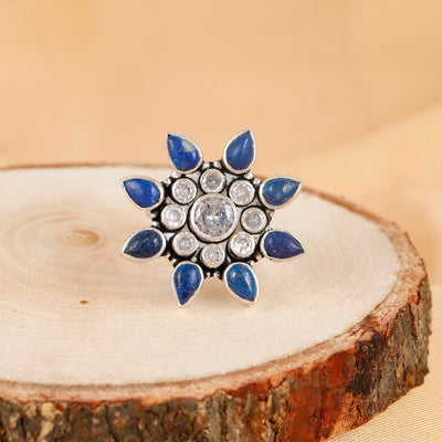 Cocktail Petal Silver Ring