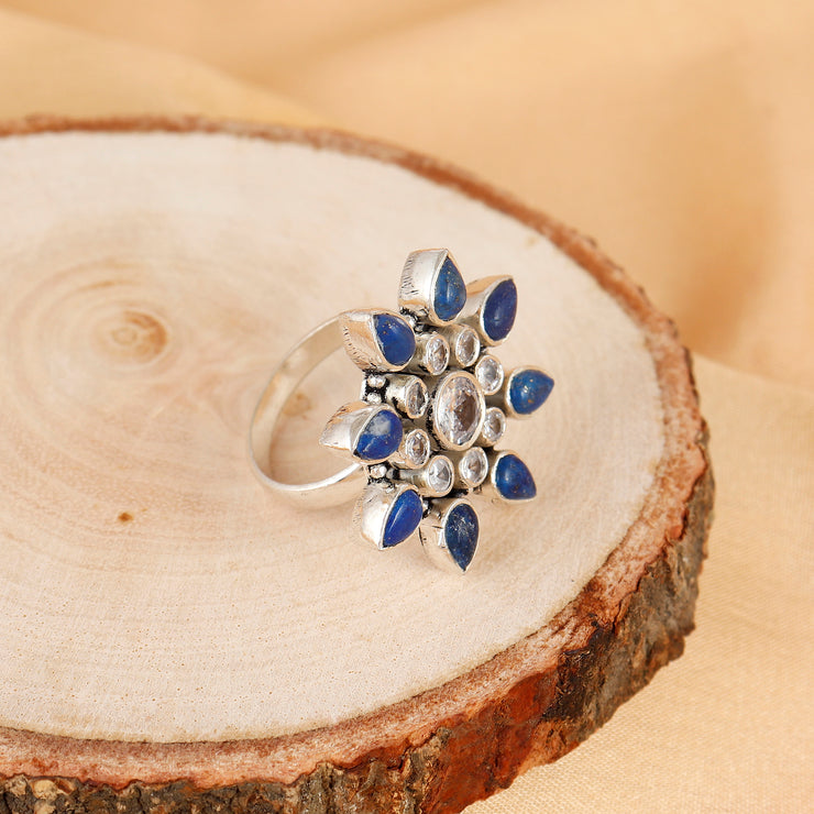 Cocktail Petal Silver Ring