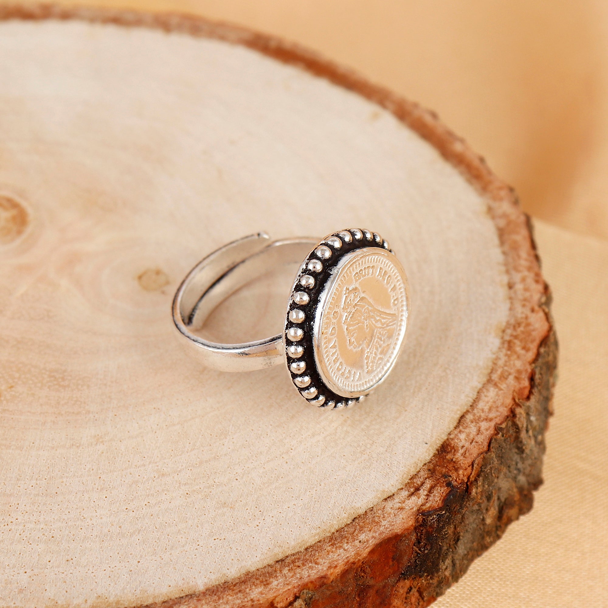 925 Silver Coin Rava Ring For Women