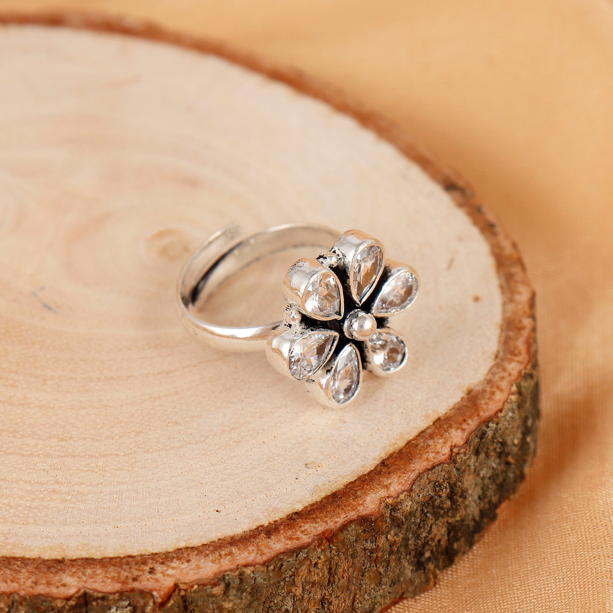 Blossom Shine Silver Ring For Women