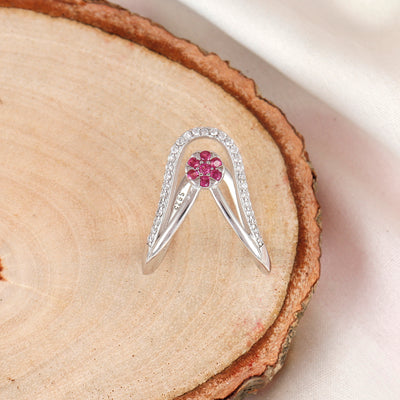 Divine Glow Vanky Statement Silver Ring