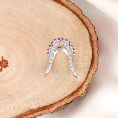 Silver Ruby Vanky Ring For Women