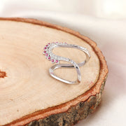 Silver Ruby Vanky Ring For Women