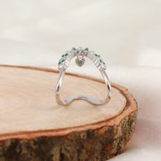 Sparkle Emerald Silver Vanky Ring