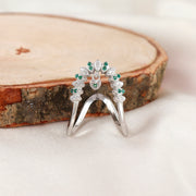 Sparkle Emerald Silver Vanky Ring